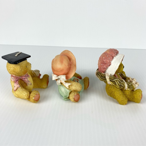 Cherished Teddies 3 Lot Vintage Ceramic Ornaments Mixed Seated Bears - Picture 3 of 7